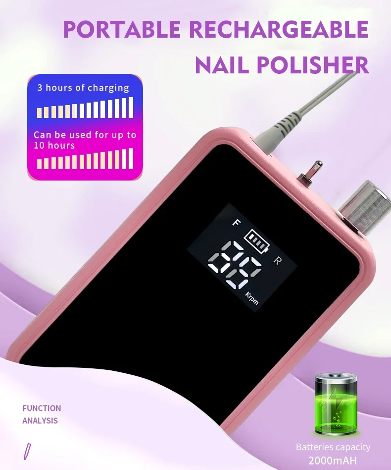 Новое поступление 2024 профессиональная дрель для ногтей портативная акриловая