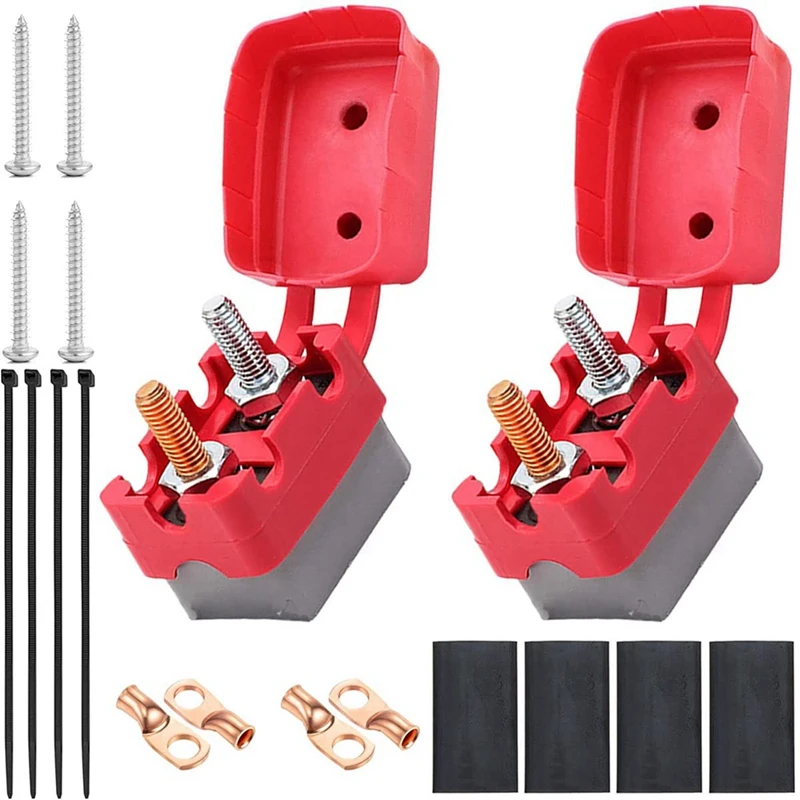 

12V-24V 50A Automatic Circuit Breaker With Plastic Cover Stud 2 Pieces For Car, Truck, Boat, Motorhome, ATV, Truck