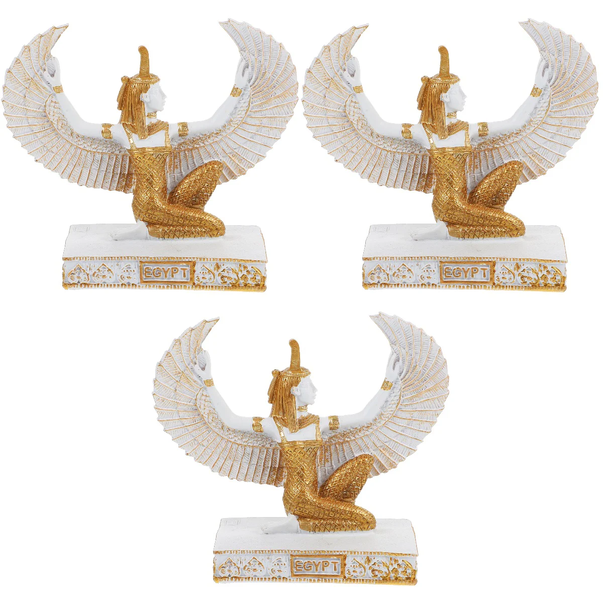 

Статуэтка египетского орнамента, офисный настольный декор, 3 штуки, настольная статуэтка, аксессуары, поделки богини из смолы
