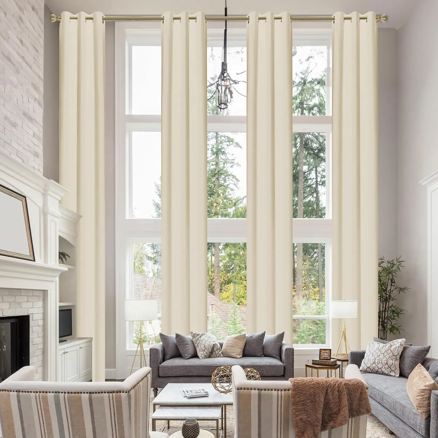 Затемняющие шторы высота 450 см длина окон 80% 400