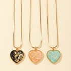 Цепочка с подвеской в форме сердца, романтичное милое красочное ожерелье для женщин и девушек, Ювелирное Украшение для помолвки, аксессуары