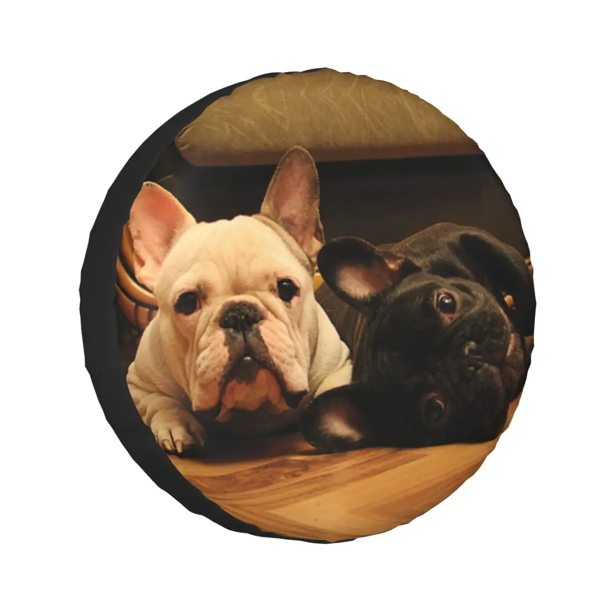 

French Bulldog Spare Tire Cover Universal Waterproof Protection Wheel Cover Fit for Jeep Trailer RV SUV Camper Vehicle