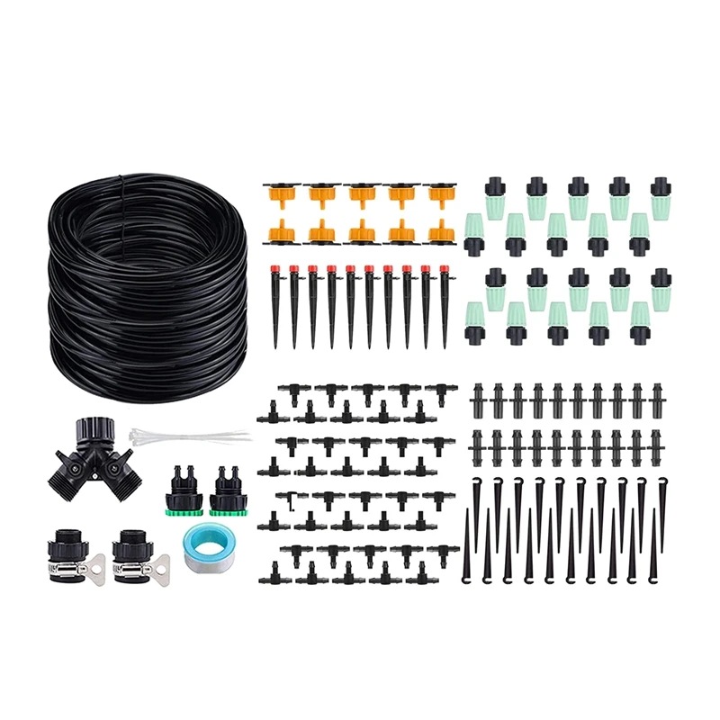 

Practical Irrigation Drip Kit,Automatic Plant Watering System with Distribution Tubing Hose, Adjustable Nozzle Emitters Sprinkle