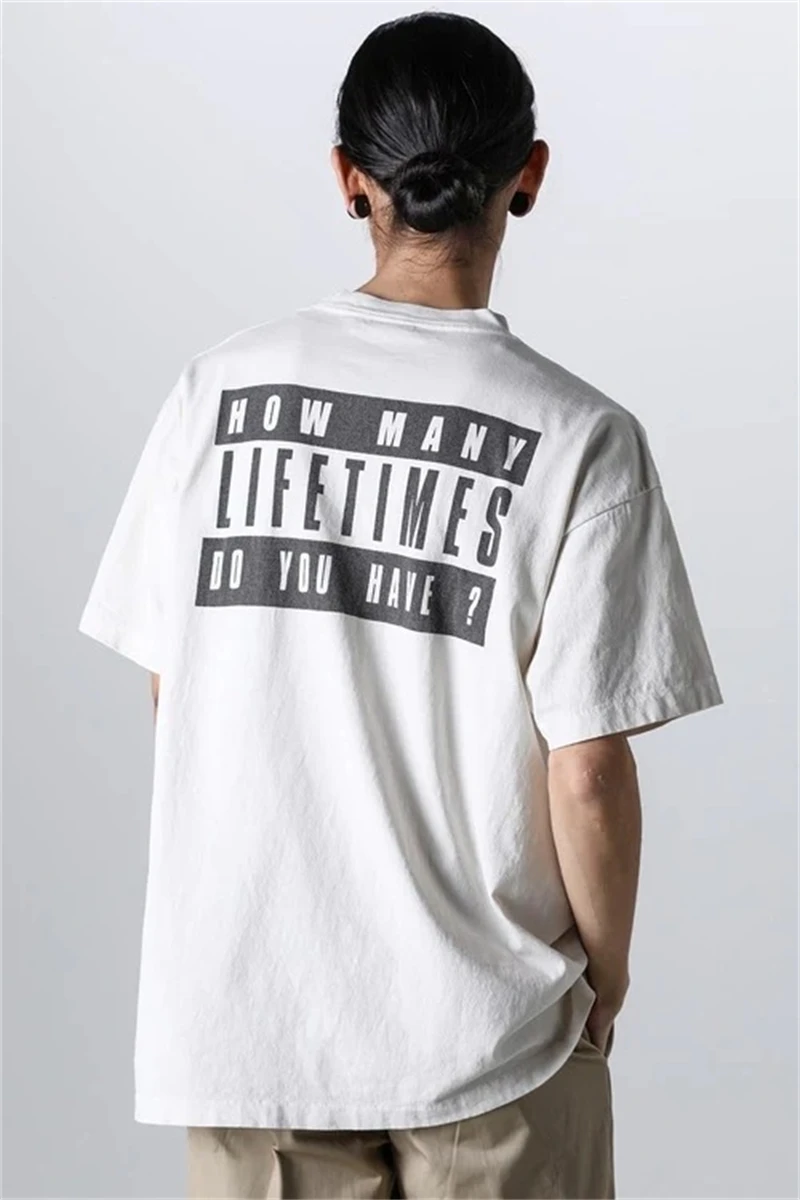 Винтажная рубашка с коротким рукавом ретро Топ в японском стиле принтом надписи