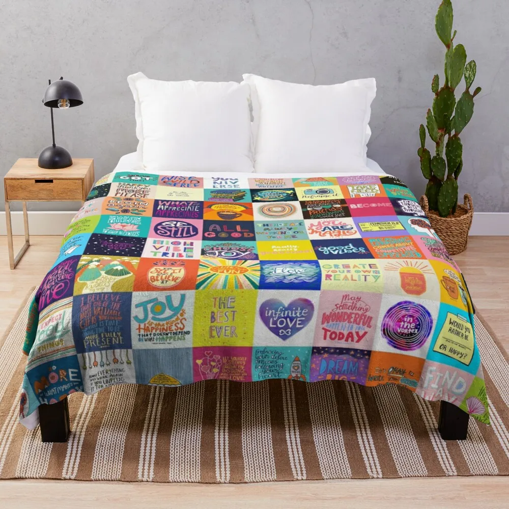 

Quilt Blanket Luxury Throws Rug Bed Throw Woven Blanket Positivity Patchwork Throw Blankets