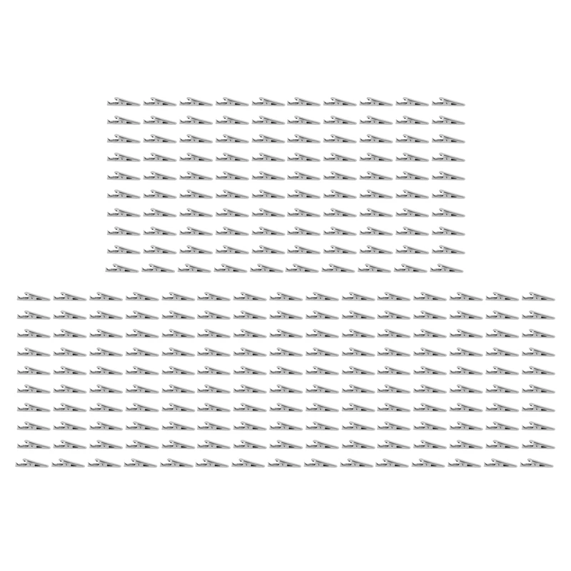 

250 Pcs Silver Tone Metal Alligator Clip Crocodile Clamps