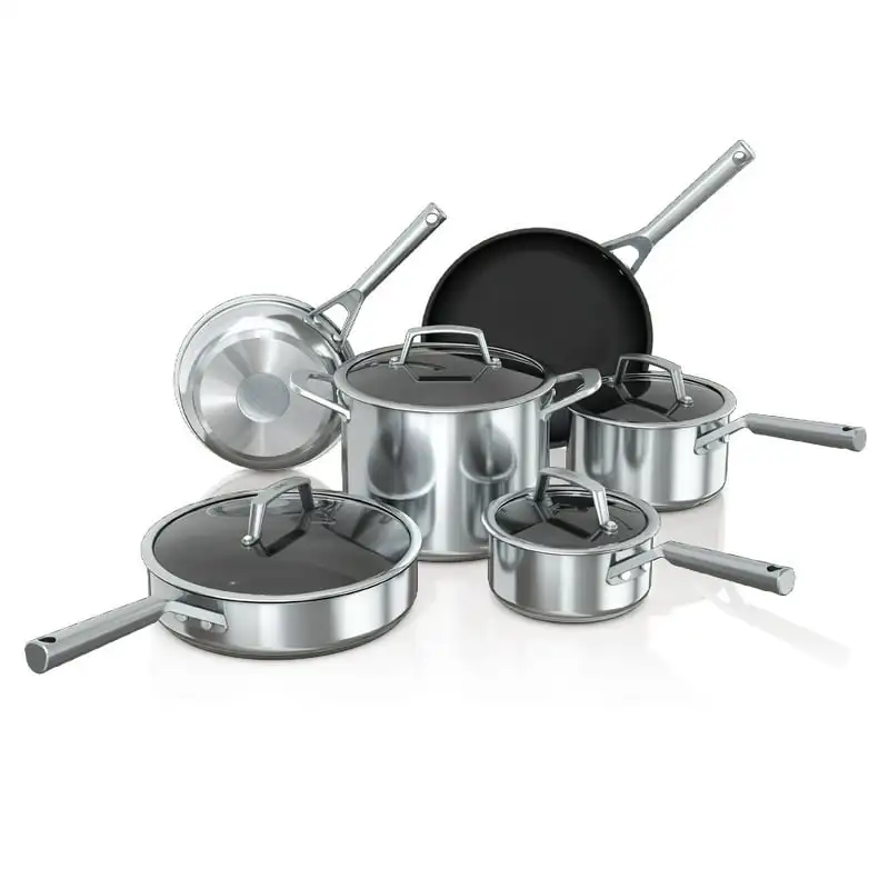 

Foodi™ NeverStick® Stainless 10-Piece Cookware Set -C69500