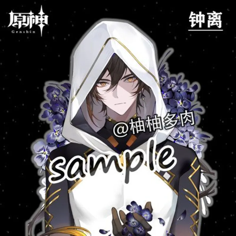 Акриловая подставка серии цветов Zhongli, аниме Kychain Genshin Impact, милые игровые товары, коллекционные настольные украшения, милый подарок