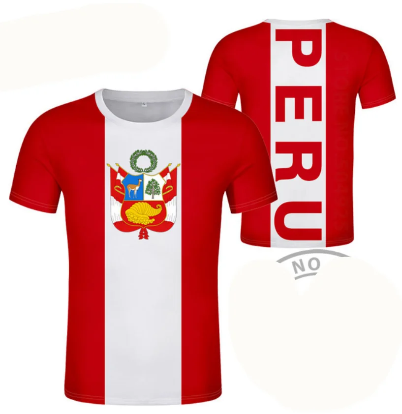 

PERU T Shirt Diy Free Custom Name Number Per t-shirt Nation Flag Pe Republic Peruvian Spanish Country College Text Photo Clothes