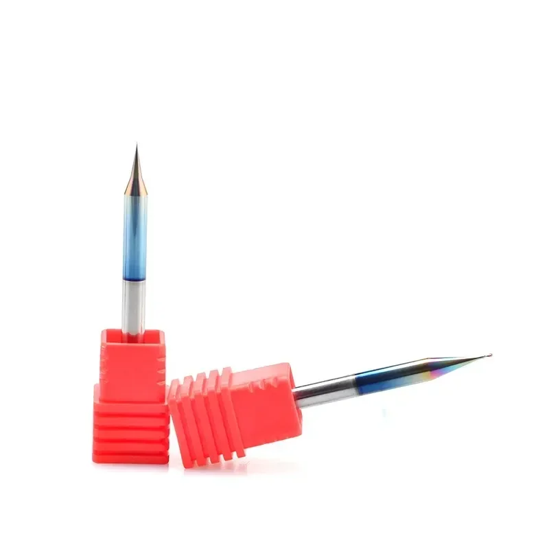 

HRC60 HRC55 Концевая фреза из микрокарбида, 2 канавки, 0,2-0,9 мм, TiAIN, микроплоский хвостовик 4 мм, фрезерный карбид Micro, гравировка с ЧПУ