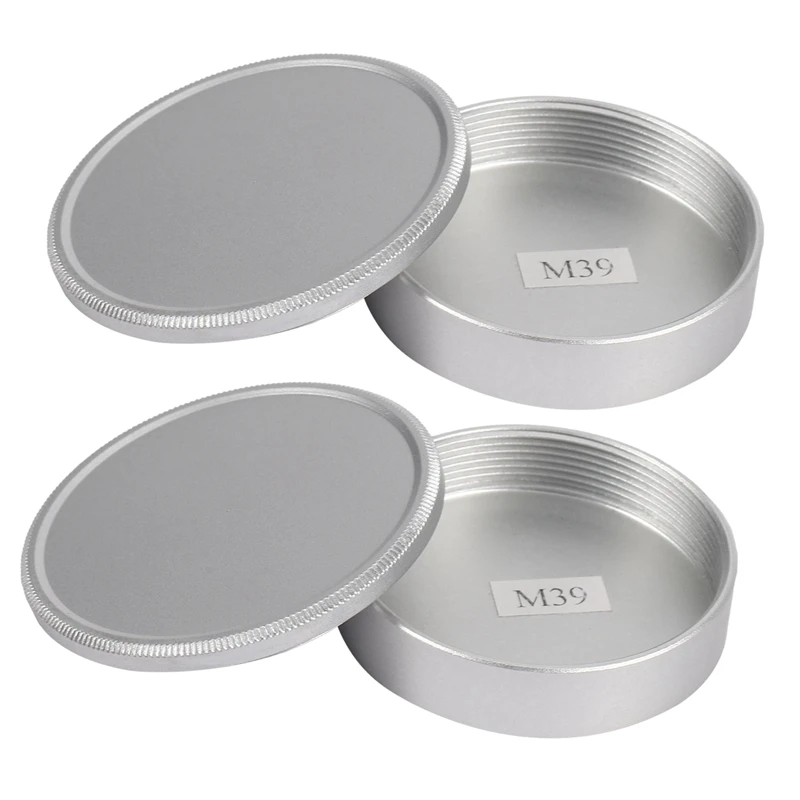 

2X Metal Body Cap And Lens Rear Cap Set For M39 Ltm Lsm Leica Screw Mount 39S(Silver)