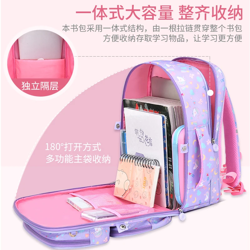 Cartoon Cute Schoolbag Reduce Burden Light Spinal Protection Primary School Backpack New Boys and Girls' School Bag for Children