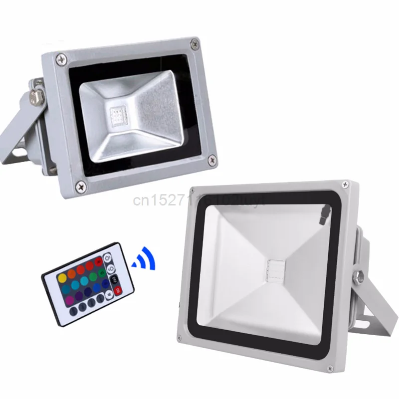 

10PCS RGB 10w 20w 30w 50w Led Flood Light Ip65 Waterproof 85-265v High Power Outdoor Green Red Blue Rgb Floodlight Lamp