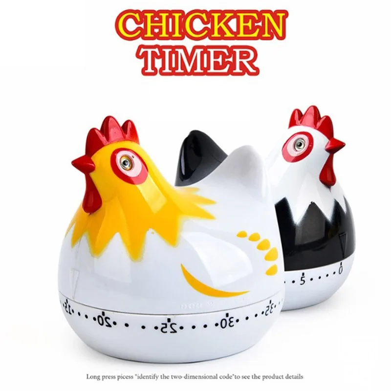 

Creative Chicken Kitchen Timer Mechanical Rotating Alarm For Cooking Baking Countdown Children Learning Clock