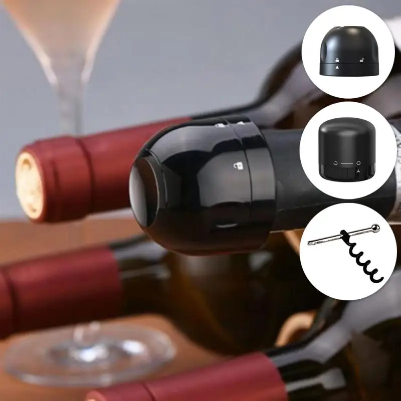 

Vacuum Red Wine Bottle Cap Stopper Opener Silicone Sealed Champagne Bottle Stopper Vacuum Retain Freshness Wine Plug Bar Tools