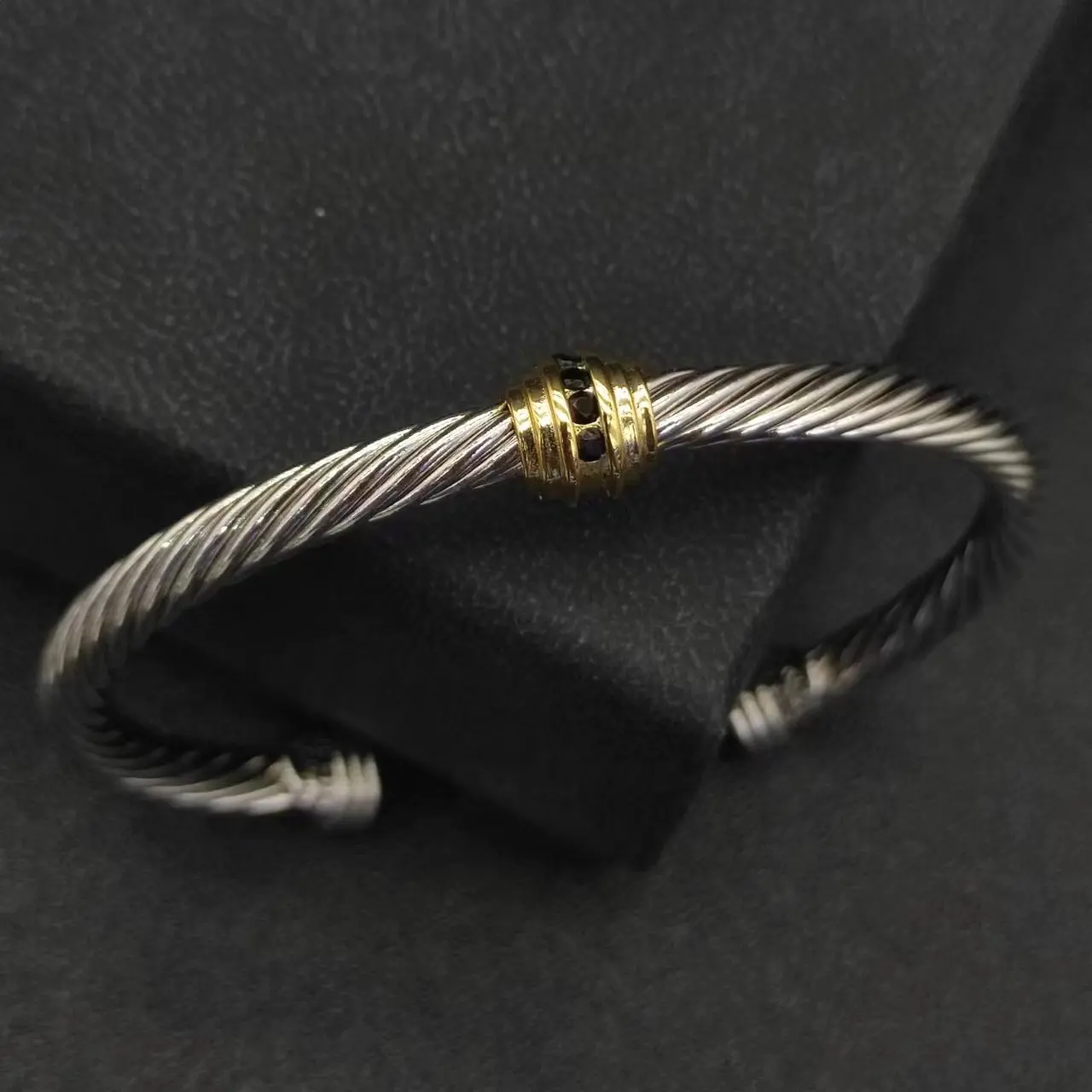 High Quality Men's Bracelet David Yurman Cable Classic BuckleBracelet with 14k Gold 925 Sterling Silver Free shipping