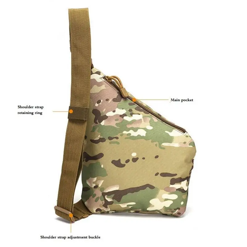 Outdoor Camouflage Riding Climbing Chest Bag Light Waterproof Storage Bag Men's Shoulder Messenger Bag Leisure Travel Chest Pack