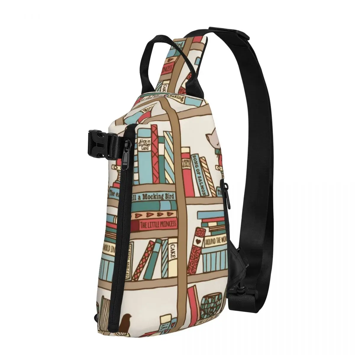 

Bookshelf Number 2 Shoulder Bags book Fun Chest Bag Male Trip Motorcycle Sling Bag High School Print Small Bags