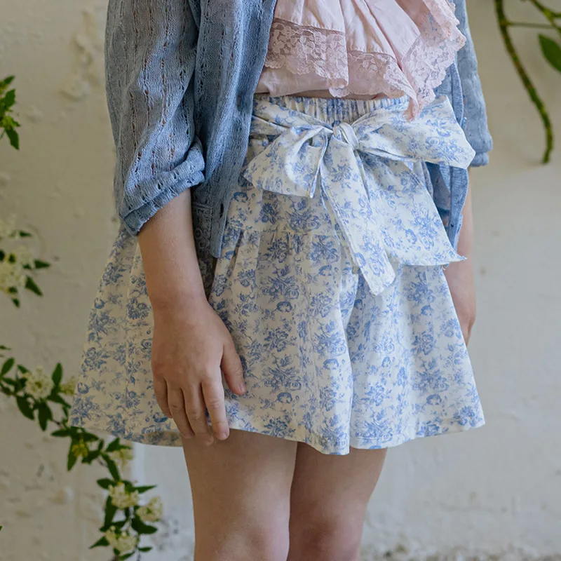 2024 летние новые стильные шорты клубника Шан для девочек в корейском ретро стиле