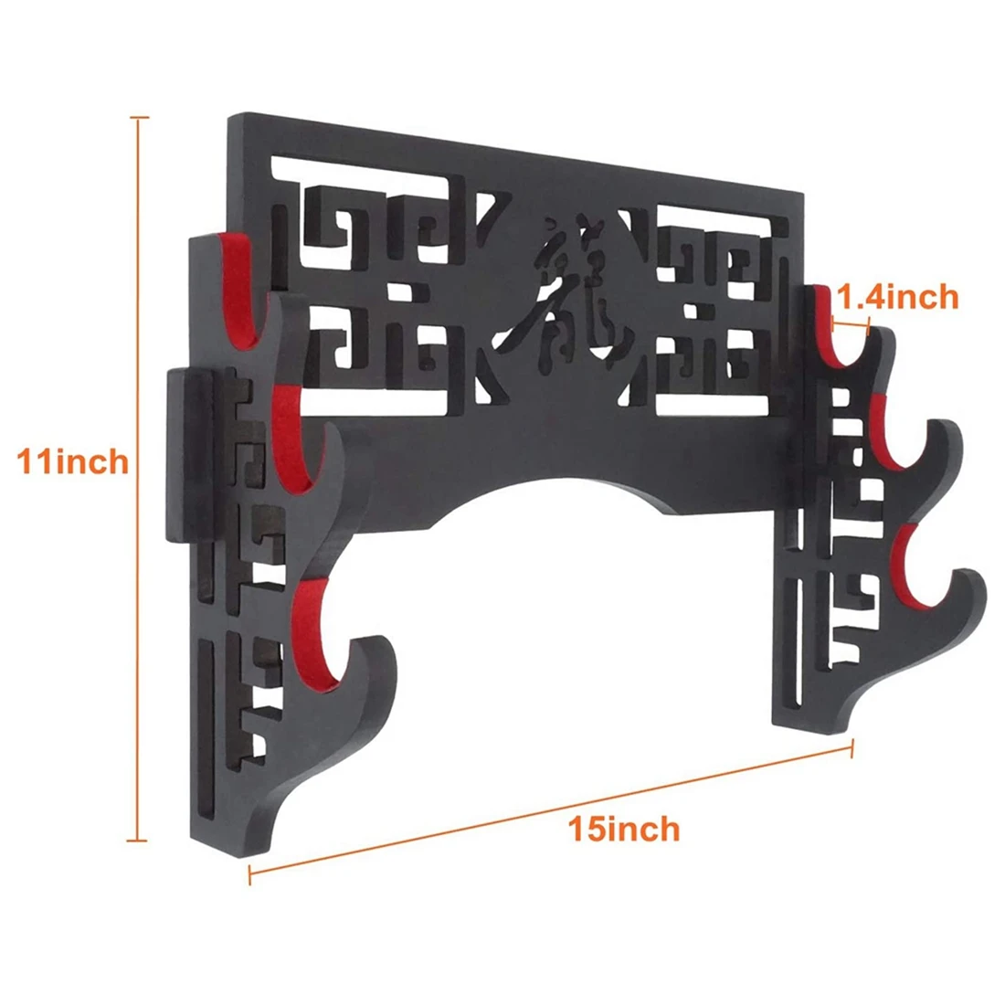 

Velvet Protect Sword Wall Mount Sword Holder Display Stand with Felt Strips for Katana Wakizashi Swords (3 Tier Dragon )