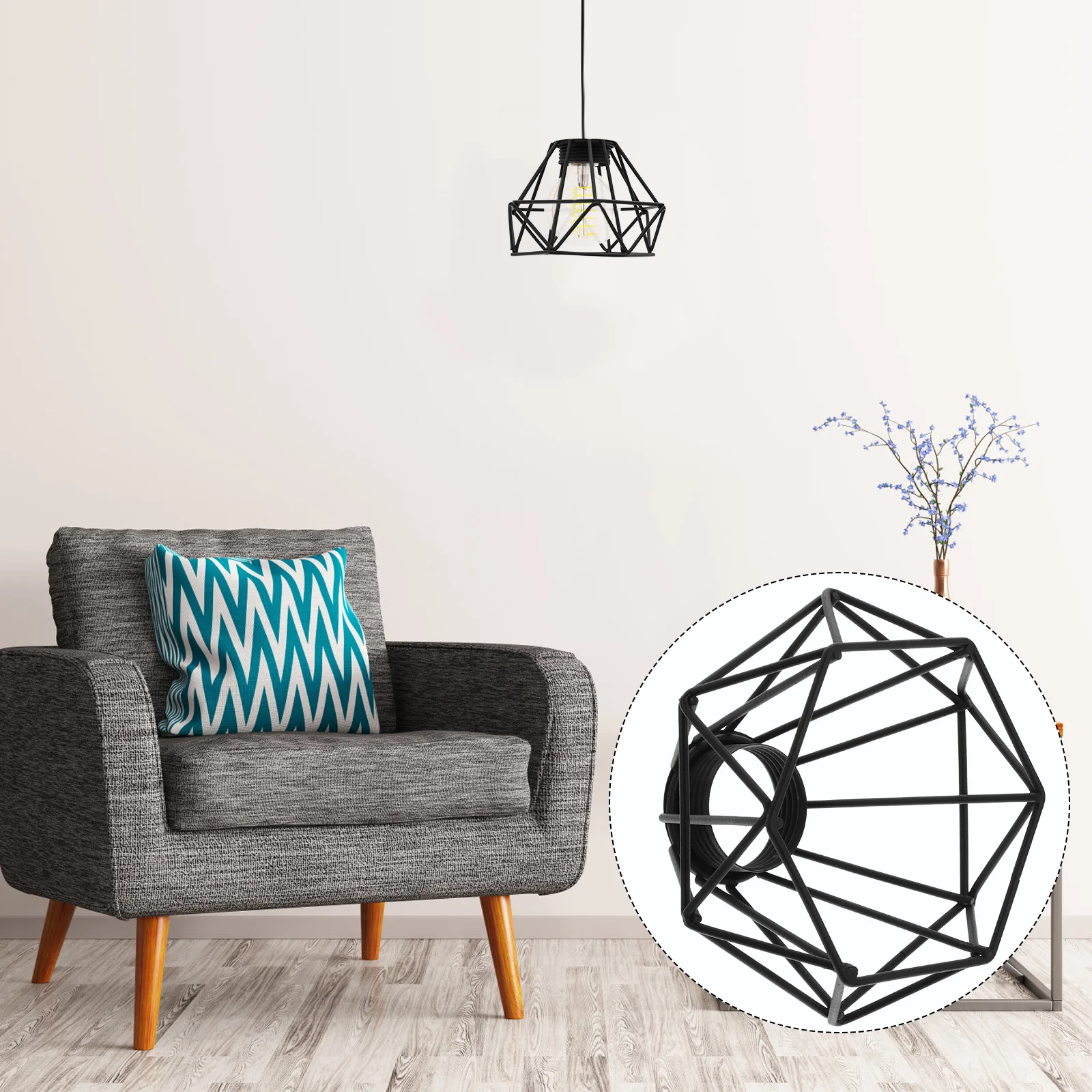 

Lighting Metal Cage Lampshade for Pendant Light Vintage Lamp Holders for Farmhouse Bedroom Dining Room Decor