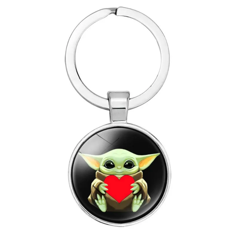 

Star Wars Mandalorian Baby Yoda Crystal Key Chain Bag Key Pendant Metal Key Ring Cute Action Figures Toy Yoda Keychain Kids Gift
