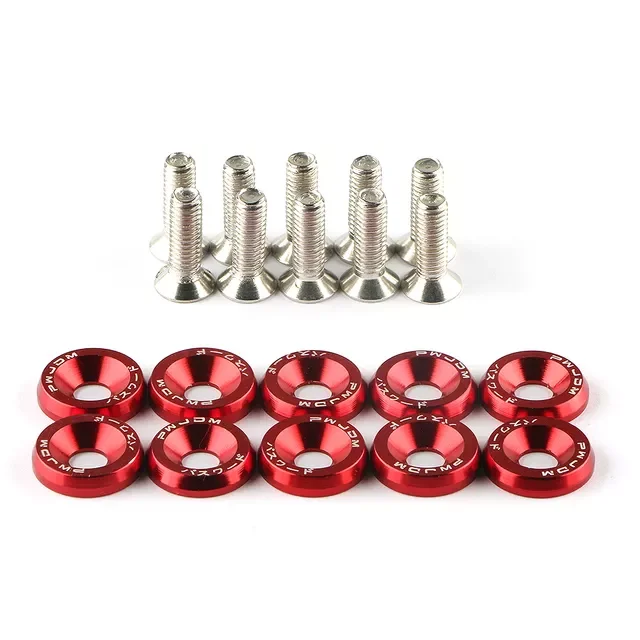 Colorful M6 JDM Car Modified Hex Fasteners Fender Washer Bumper Engine Concave Screws Car-styling License Car Accessories