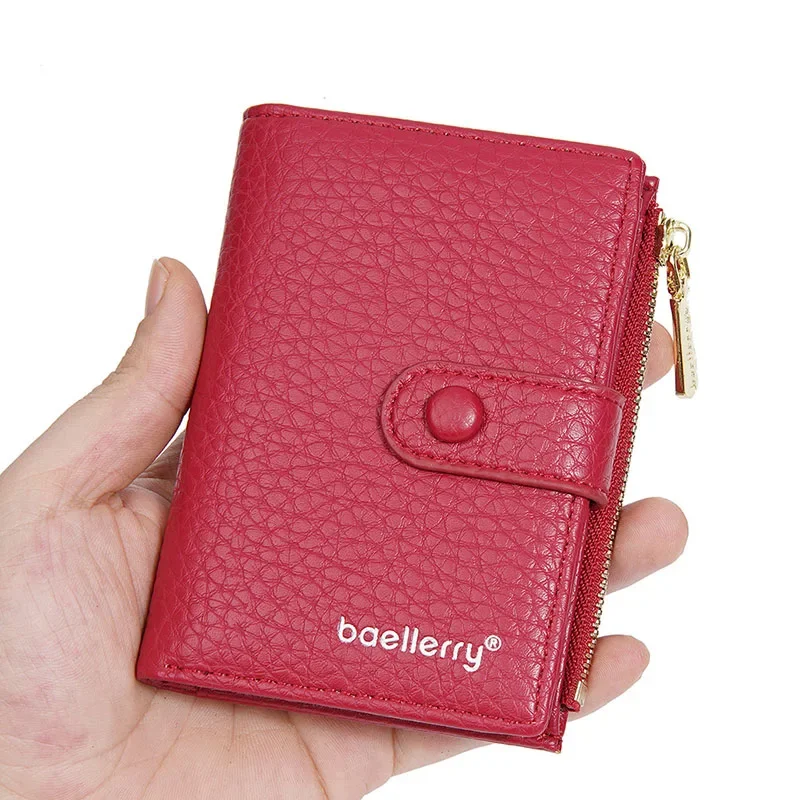 Женский кошелек короткий на молнии с застежкой Многофункциональный модный для