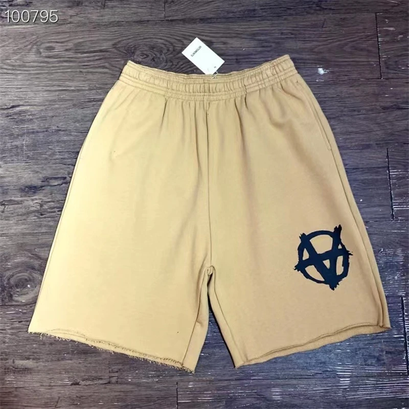 

Y2k Black Brown Vetements Shorts Men Women 1:1 Best Quality Drawstring Embroidery Logo Breeches Clothing