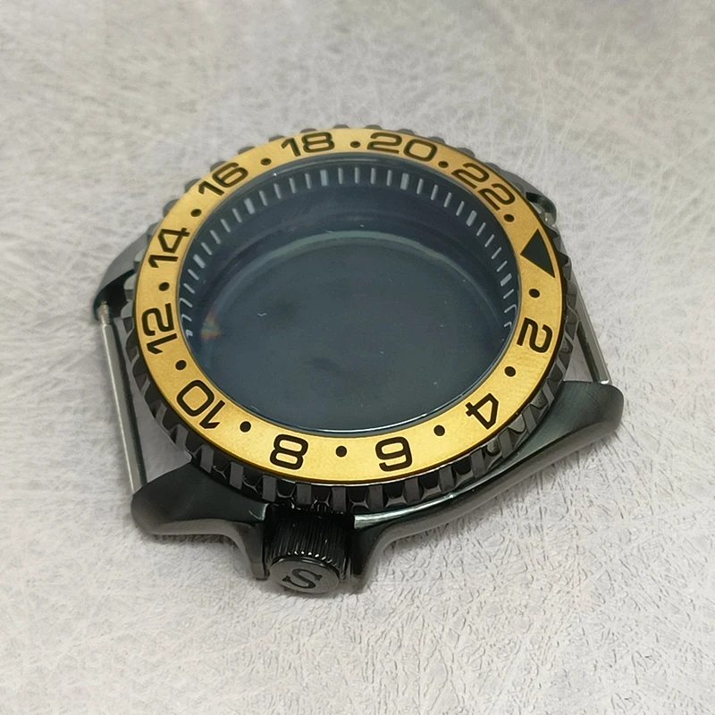 42mm Black SKX007 Watch Cases Fit Seiko NH35 NH36 7S26 4R36 Movement Dome Sapphire Crystal Glass Bezel Insert Watch Repair Parts