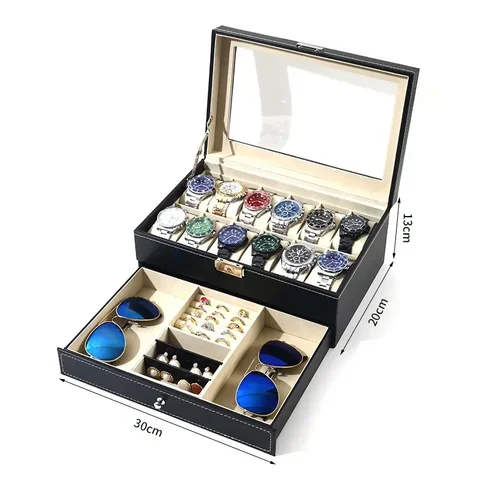 Коробки для часов Geekthink, 12-местная, искусственная кожа