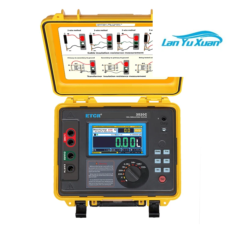 

ETCR3520C высокопроизводительный мегометр HV15Kv, тестер изоляции, мегометр