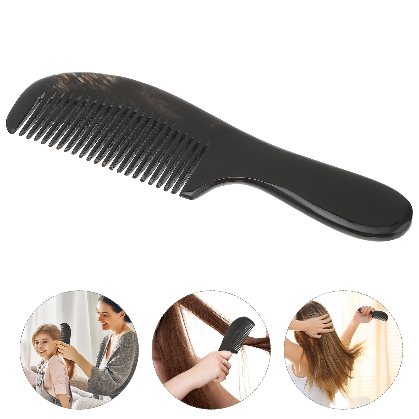 

Comb Hair Horn Tooth Smooth Combs Multi Brush Fine Scalp Detangling Natural Handmade Handle Head Portable Buffalo Barber Tool