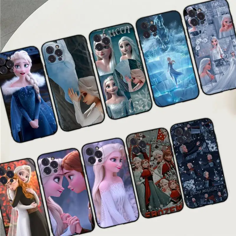 

Disney Princess Elsa Phone Case Silicone Soft for iphone 14 13 12 11 Pro Mini XS MAX 8 7 6 Plus X XS XR Cover