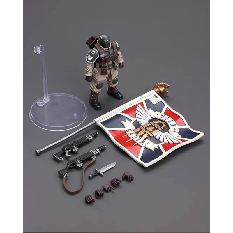 Фото Фигурка JOYTOY Warhammer 40K Cadian Command Team, масштаб 1:18, коллекционная модель солдата, художественная игрушка, подарок для взрослых №4