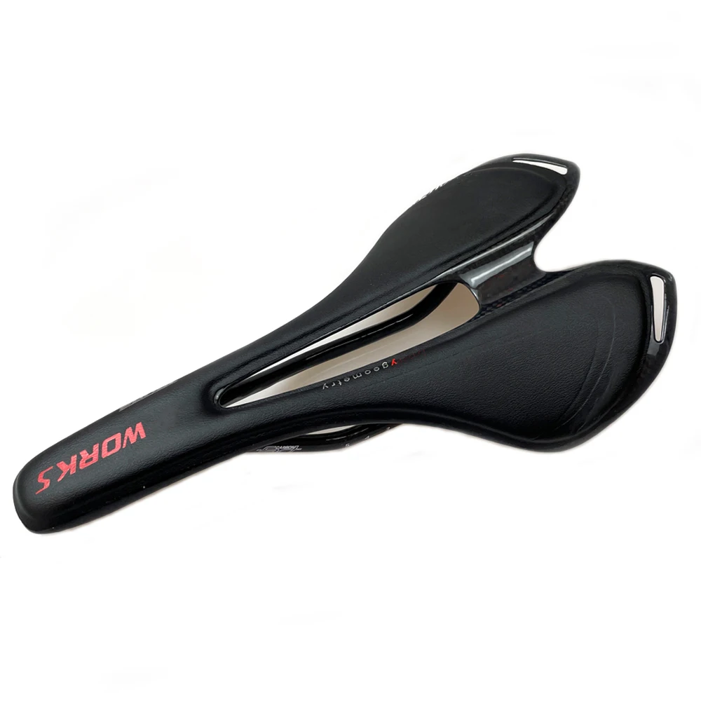

3K Full Carbon Fiber Bicycle Saddle Road hollow out MTB Bike Carbon S addle Seat bike cushioncycling parts glossy Saddles 123g