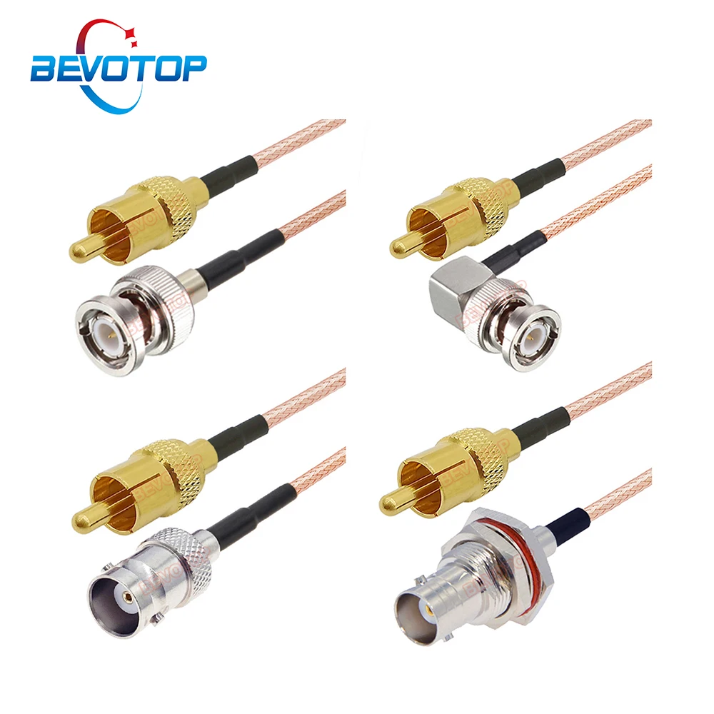 

RG316 BNC to RCA Cable BNC Male / Female to RCA Male Plug RG-316 50 Ohm RF Coaxial Pigtail Extension Jumper Cord Video Adapter