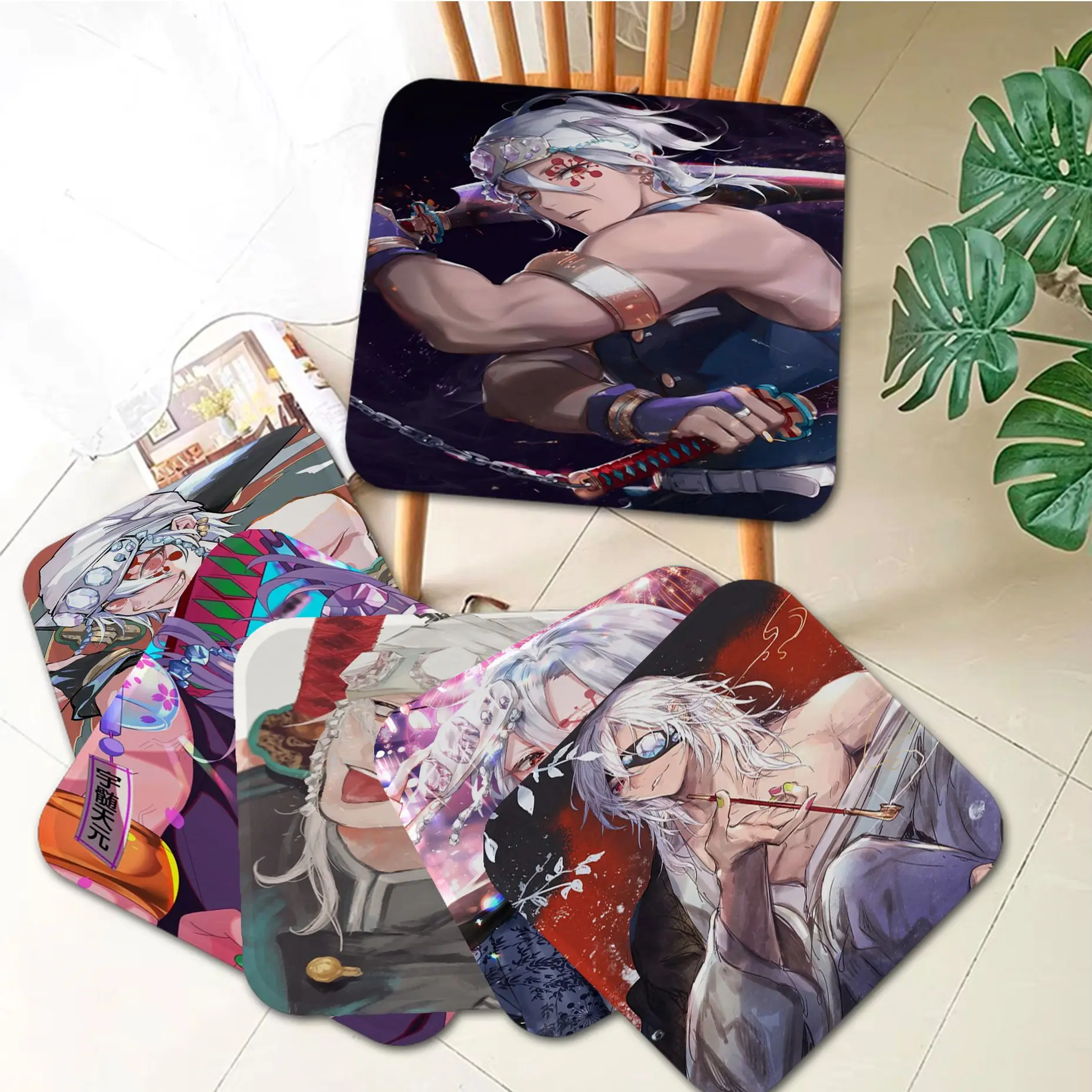 

Tengen Uzui Demon Slayer Creative Seat Cushion Office Dining Stool Pad Sponge Sofa Mat Non-Slip Cushion Pads