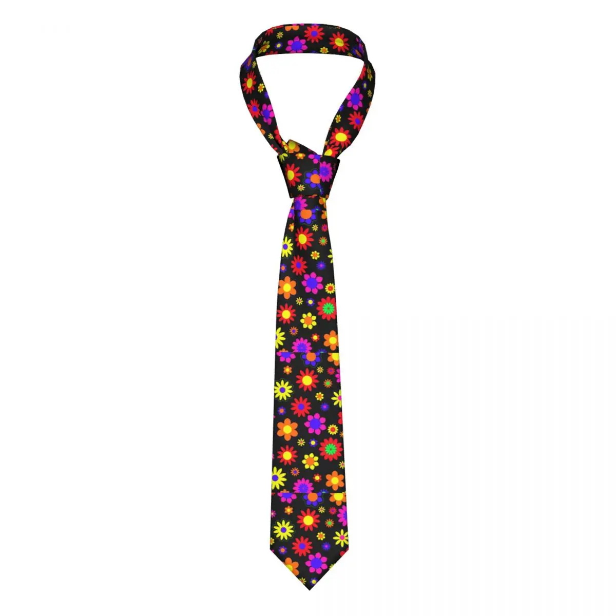 

Flower Power Pattern Tie Retro Hippie 60s Wedding Polyester Silk Neck Ties Man Gift Shirt Fashion Cravat