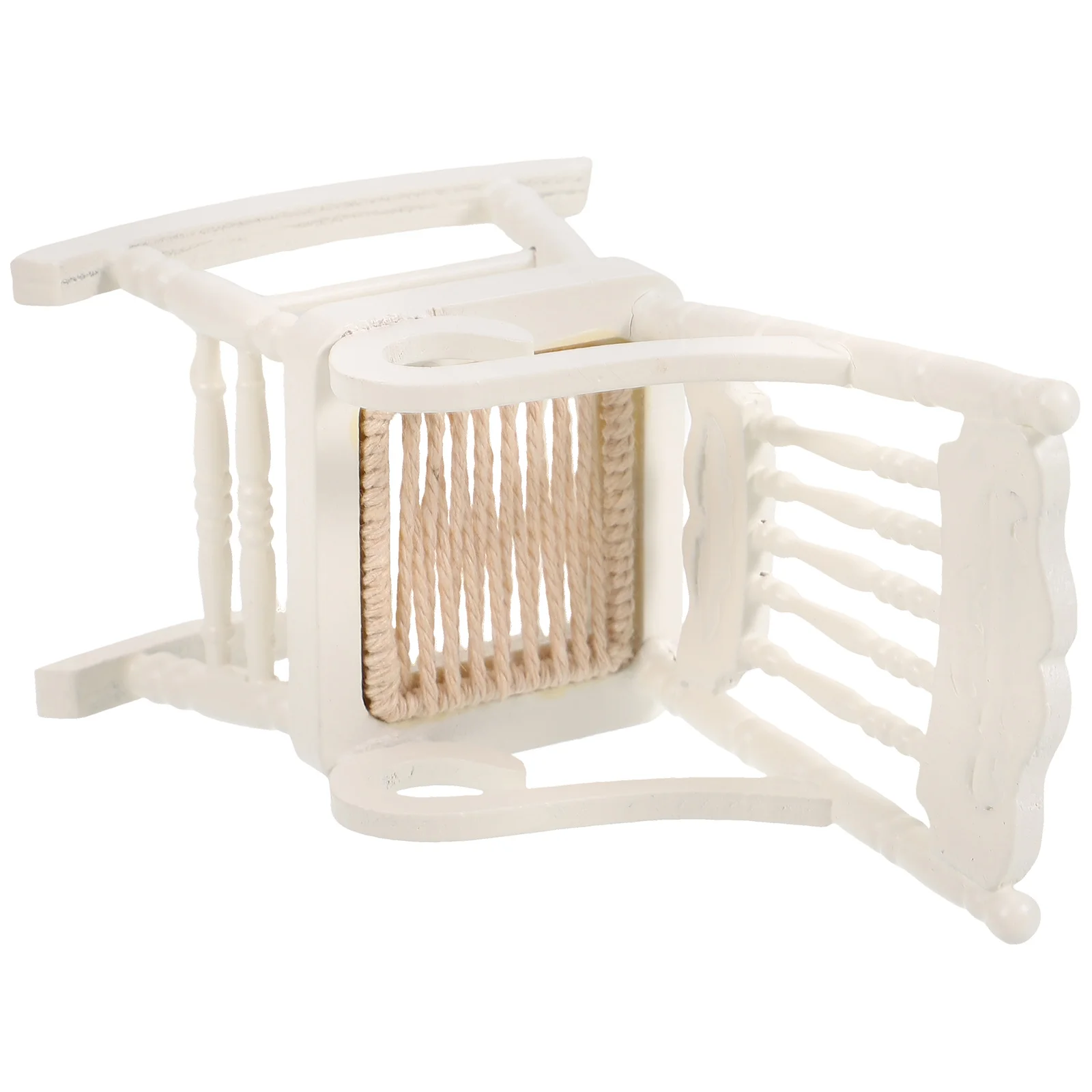 

Wooden Dollhouse Furniture Set Miniature Rocking Chair Model for Girls and Boys Age 3+ (White)