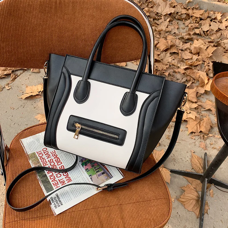 

Luxury Splicing Ladies Tote Bags 2022 New Large Capacity PU Leather Handbag Crossbody Bag For Women Casual Travel Shopping Purse