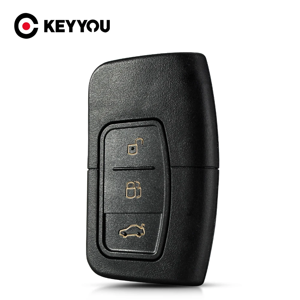 

3-кнопочный умный пульт дистанционного управления KEYYOU, корпус ключа для Ford 2016 + Focus Mondeo Galaxy S-Max, Высококачественная замена необработанного лезвия