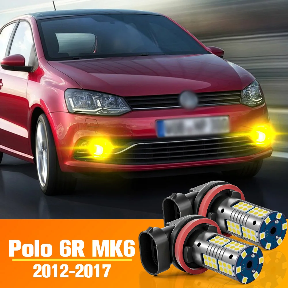 

2pcs LED Front Fog Light Bulb Accessories For VW Volkswagen Polo 6R MK6 2012-2017 2013 2014 2015 2016
