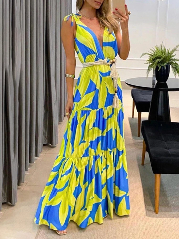 

Elegant Floral Dresses for Women Summer 2022 Luxury Evening Designer Holiday Vestido Sexy Prom Party Outfits Robe Femme Clothing