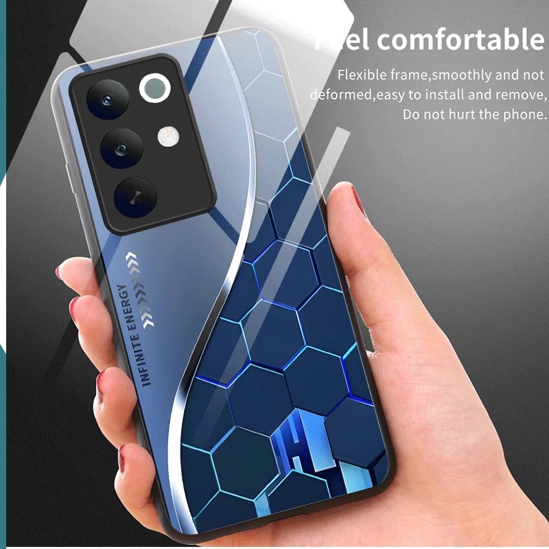 Фото Жесткий чехол из закаленного стекла для Realme C85 Pro C85 5G, защитный чехол с градиентным цветным узором, задняя крышка, чехол-футляр №2