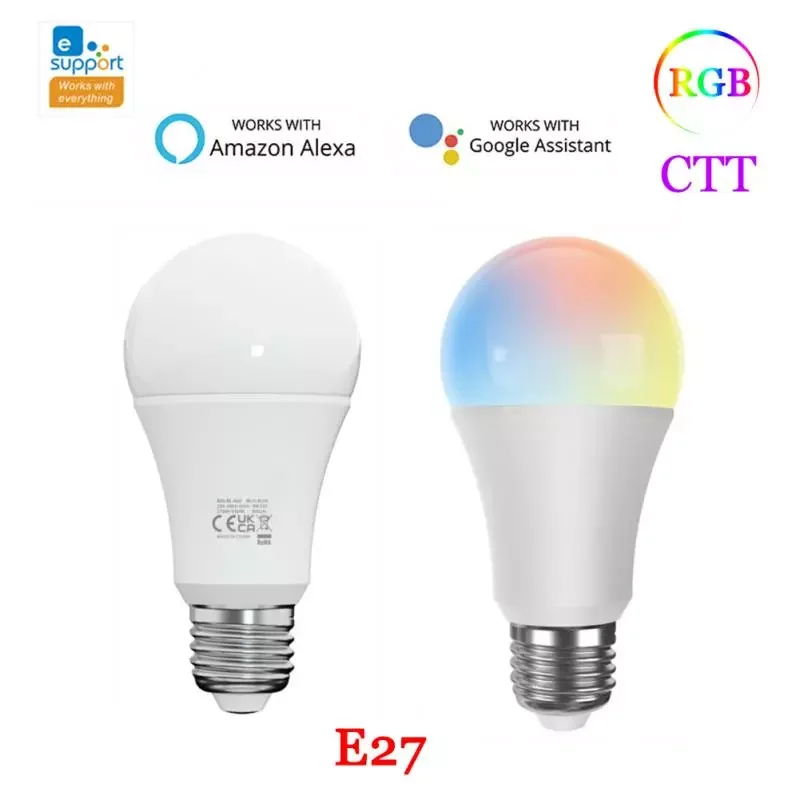 

EWeLink 9W WIFI Smart LED Bulb 220-240V E27 RGB+CCT Lighting Lamp Support Bluetooth Connection Work With Alexa Google Home