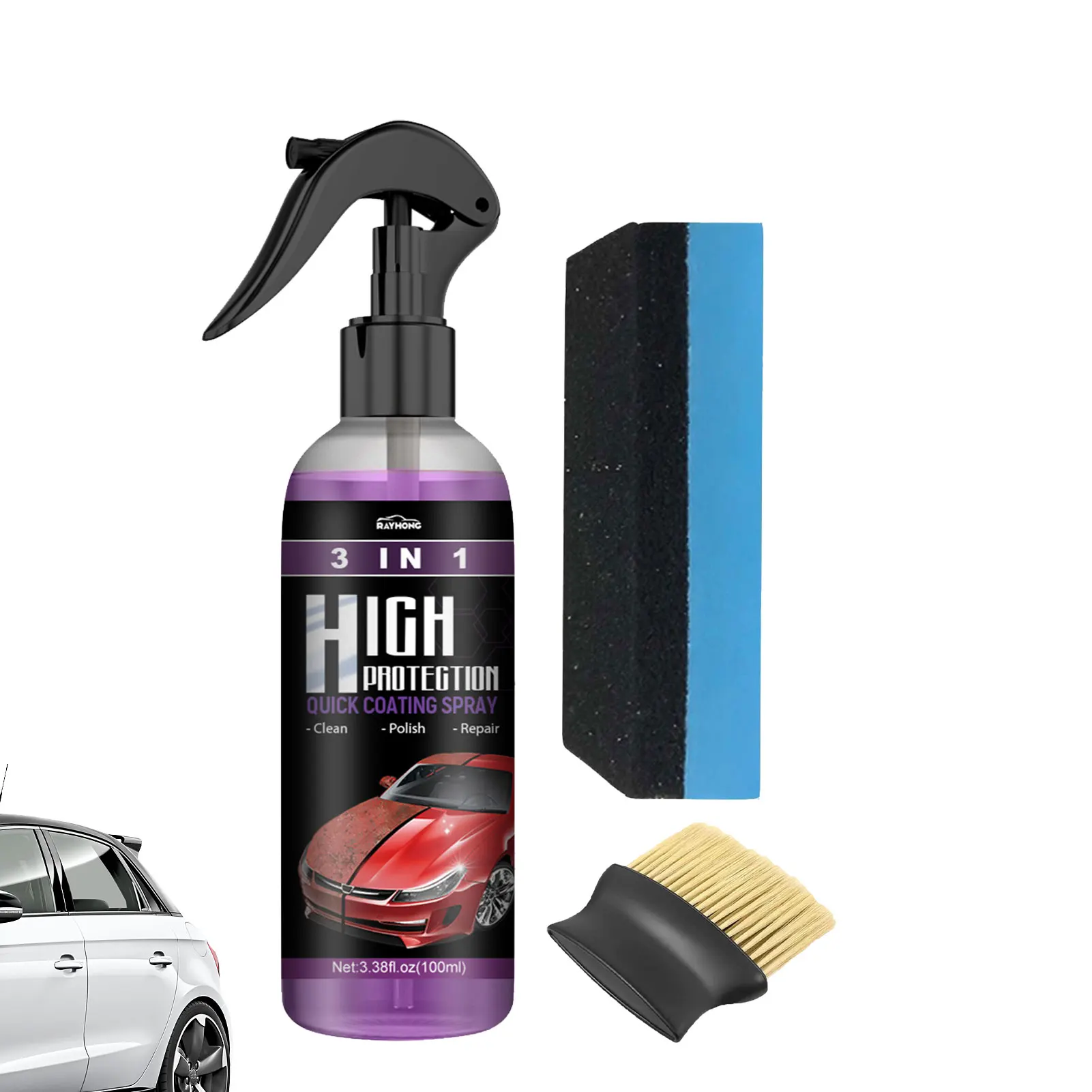 

100ml Car Ceramic Coating Spray 3 In 1 Car Nanos Ceramic Polishing Wax Coating Agent Auto Paint Scratch Repair Spray Polish Wax