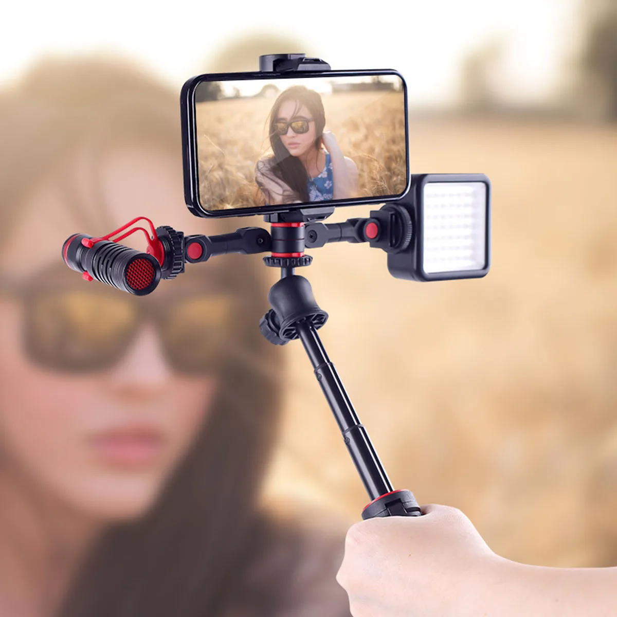 Вращающийся адаптер для крепления холодного башмака с зажимом телефона двойной