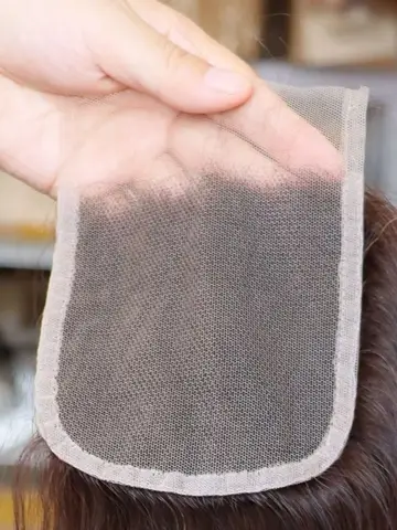 Темно-коричневый # Двухцветные индийские человеческие волосы 4x4 5x5 13x4 13x6 Фронтальная застежка Прозрачная кружевная застежка Фронтальная для изготовления парика