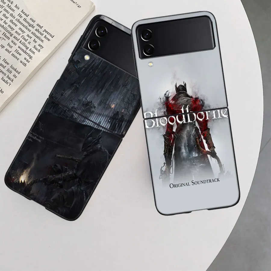 Чехол Game Bloodborne для Samsung Galaxy Z Flip 6 5G 5 4 3 черный жесткий чехол сотового телефона ПК
